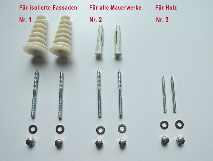 Hausnummer V2a , iso, Stein, Holz, Schiefer, Befestigung