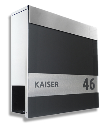 EDELSTAHL, Briefkasten, Postkasten, gebürstet, Standbriefkasten, Grau, Weiss, Silber, RAL,
