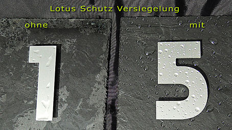 V2A Design Klingel, Hausnummer, Lotus Versiegelung