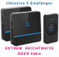 Preview: FUNK-KLINGEL,x-sense, 2 Empfänger, 400m, Wasserdicht, Test sehr gut, Schwarz