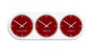 Preview: Weinrot, Burgund,Weltzeituhr,Zeitonen-Wanduhr, Mehrere, 3 Zeiten, Design