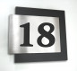 Preview: Smart, 01, 3d, hausnummer, edelstahl, silber, schiefer, design, individuell, anthrazit