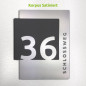 Preview: 01 Avangarde,v2a,rostfrei,gebürstet,LED, DESIGN, HAUSNUMMER, schiefer,edelstahl,hausnummerschild,