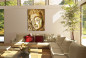 Preview: BUDDHA DESIGN WANDBILD RELIEF EFFEKT JOGA STUDIO ATELIER GOLD + SILBER