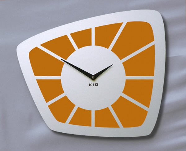 RETRO, WANDUHR,Uhr,Design,orange,modern,xxl,vintage,lautlos,,silber
