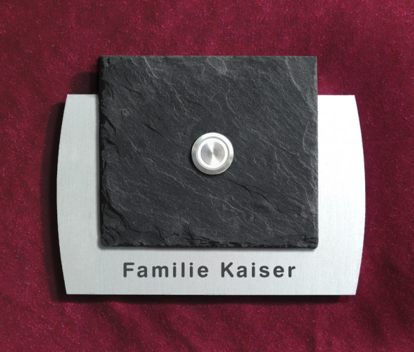 09 OVALUM Design Haus Tür Klingel mit Schiefer Bürst-Satiniert