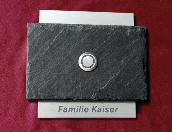 11a RESIDENZ 3 Design TürKlingel Schiefer, Anthrazit od. Funk-Klingel