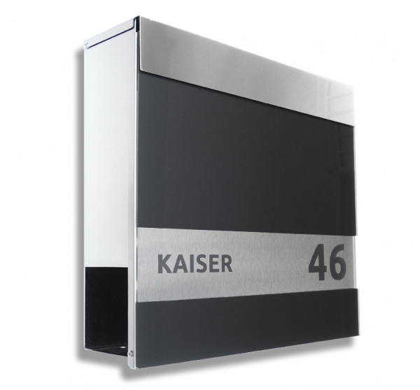 Postkasten,Briefkasten,KIO-Times,Edelstahl,mit hausnummer.