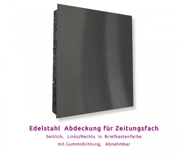 Abdeckung, Zeitungsfach, steck, dichtung,Briefkasten,Wand,Edelstahl,Anthrazit,Ral7016,Blende