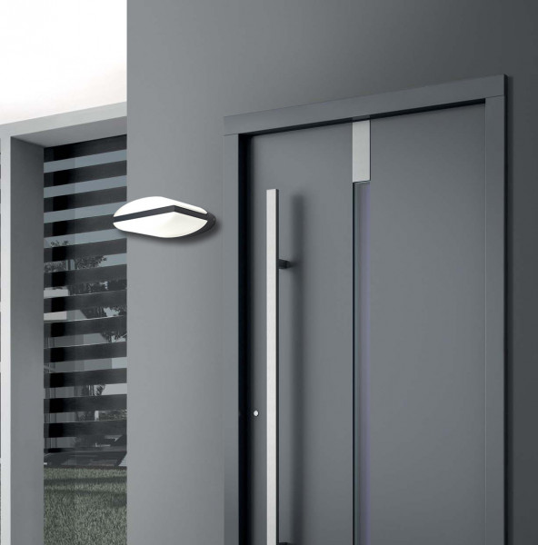 Wandleuchte, LED, DESIGN, mit HAUSNUMMER, LEUCHTE,Schiefer,silber, cob
