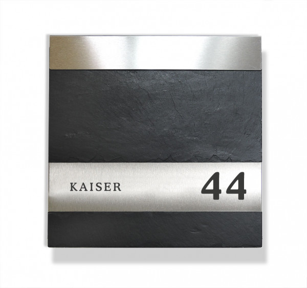 NEW SECURE 7 Hochwertiger Design Briefkasten Edelstahl mit Echt-Schiefer