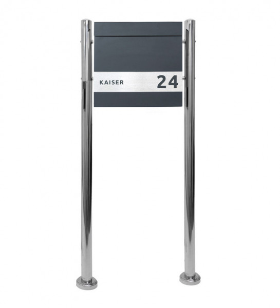 standbriefkasten,briefkasten,Ständer,edelstahl,schiefer,silber,stabiler,massiv,Edelstahlständer,modell9