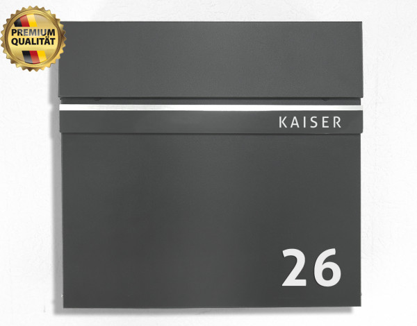 Sicherheit, Edelstahl, RAL, 7016, Briefkasten, Schiefer, Wandbriefkasten, Wasserdicht, Postkasten