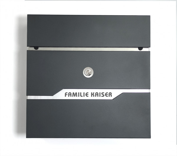 Prime55, Klingel,mit,Anthrazit,Edelstahl, Briefkasten, Wand-briefkasten, Wetterfest RAL, 7016, Briefkasten, Postkasten