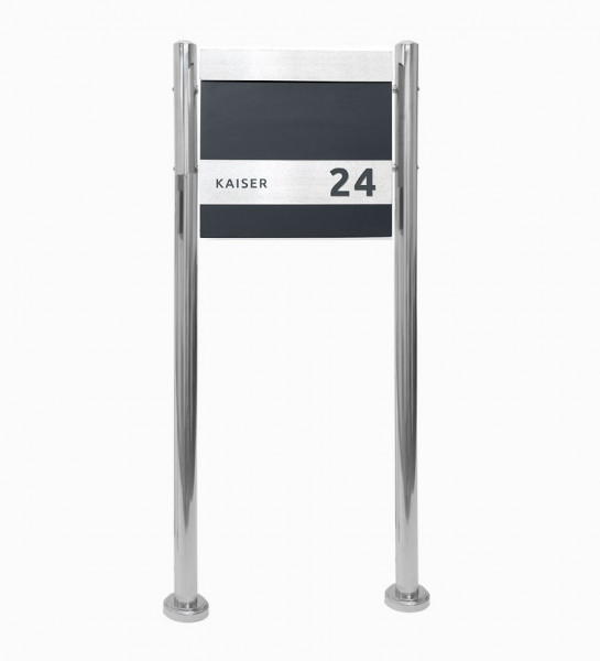 Standbriefkasten,P8, Ral7016, Briefkasten,Beschriftung, mit Hausnummer, Postkasten,  Zeitungsfach, Anthrazit, silber,kio times