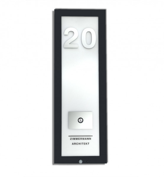 Doorpanel, LED,Hausnummer, Beleuchtet, edelstahl, Acryl, Ral, 7016, Anthrazit, Modern, Design, gebürstet, Strahler