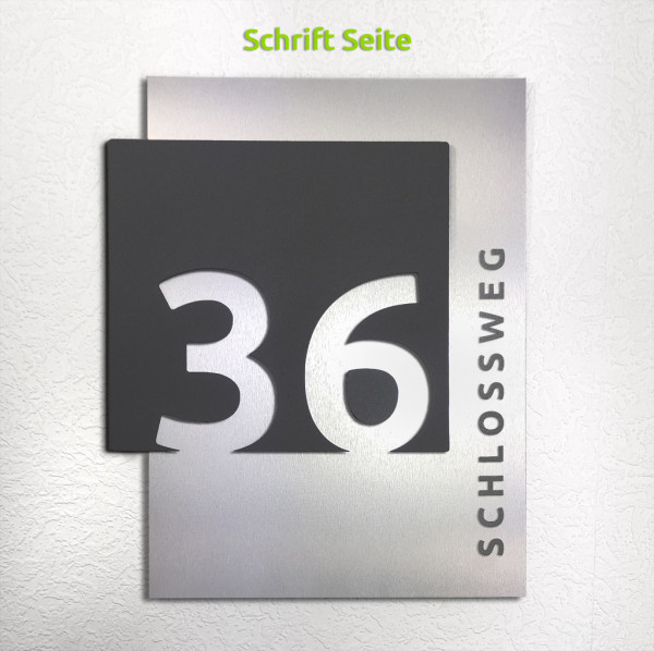 01 Avangarde,Ral7016,v2a,Satiniert, DESIGN, HAUSNUMMER, schiefer,edelstahl,hausnummerschild,,rostfrei,gebürstet,LED, DESIGN, HAUSNUMMER, schiefer,edelstahl,hausnummerschild,kio-times
