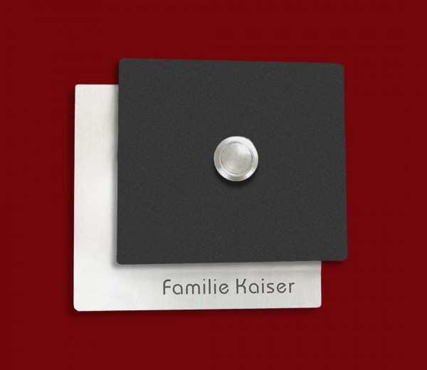 Castle, Edelstahl Design, Klingel, Funkklingel, FUNK, Schiefer, Ral7016