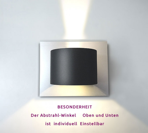 Anthrazit, silber COB,LED, Wandleuchte,schiefer, LEUCHTE, LAMPE, silber,Design,down