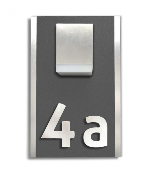 Bewegungssensor,Sensor,Palais,Leuchte hausnummer, EDELSTAHL, LED, DESIGN, HAUSNUMMER, LEUCHTE, GEbürstet,Anthrazit,7016