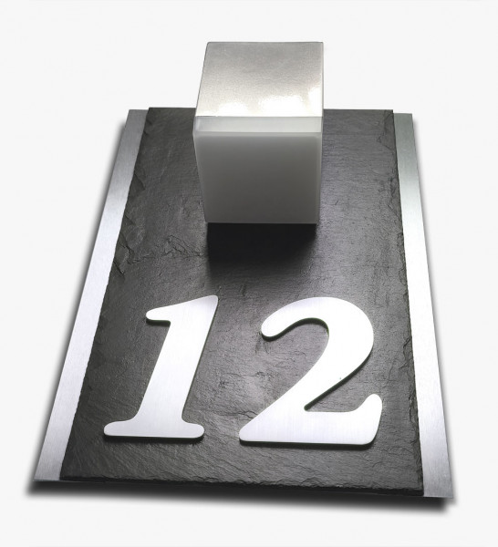 Dämmerunssensor,Sensor,Palais2,Lampe, hausnummer, EDELSTAHL, LED, DESIGN, mit HAUSNUMMER, GEbürstet,Anthrazit,7016