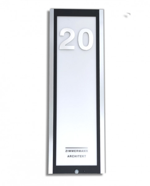 Doorpanel, LED,Hausnummer, Beleuchtet, edelstahl, Acryl, Ral, 7016, Anthrazit, Modern, Design, gebürstet, Strahler