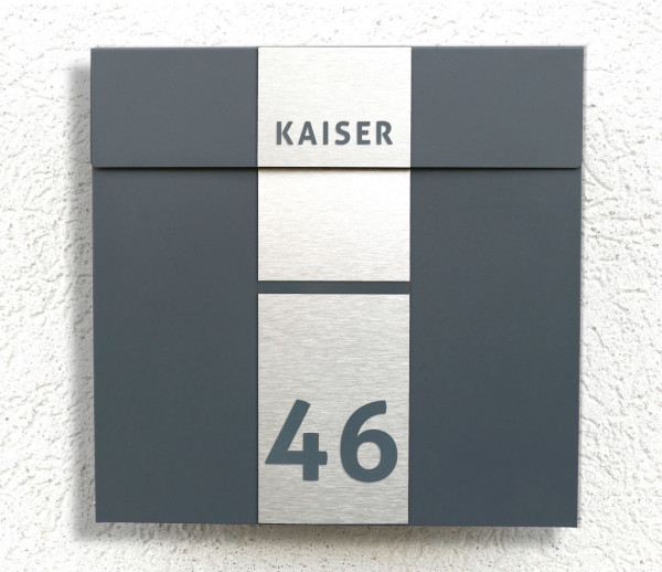 QUADRA 2 POST Premium Design Briefkasten in - Anthrazit - Edelstahl