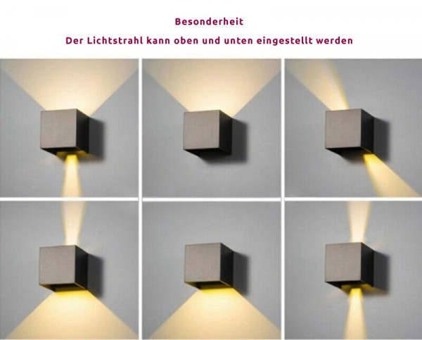 MONTANA RUND Silber Bogen Up & Down LED Design Wandleuchte Strahler