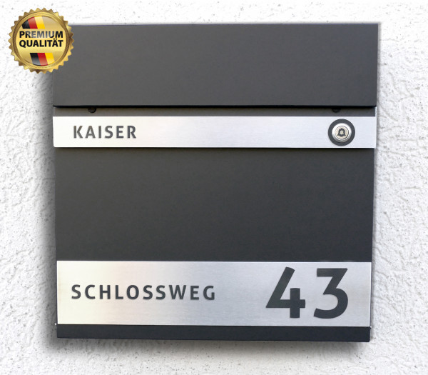 PRIME POST 87K FUNK Hochwertiger Design Briefkasten - mit FUNK-KLINGEL - Option mit Ständer