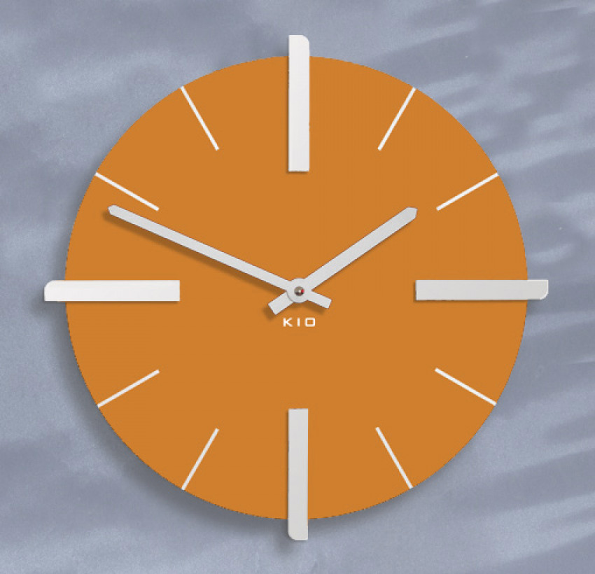 Geneva, Klassiche, Farbe Orange,, Funkuhr, Modell Fuore, DESIGN, WANDUHR, Schwarz,QUARZUHR, SILBER ,FARBEN,