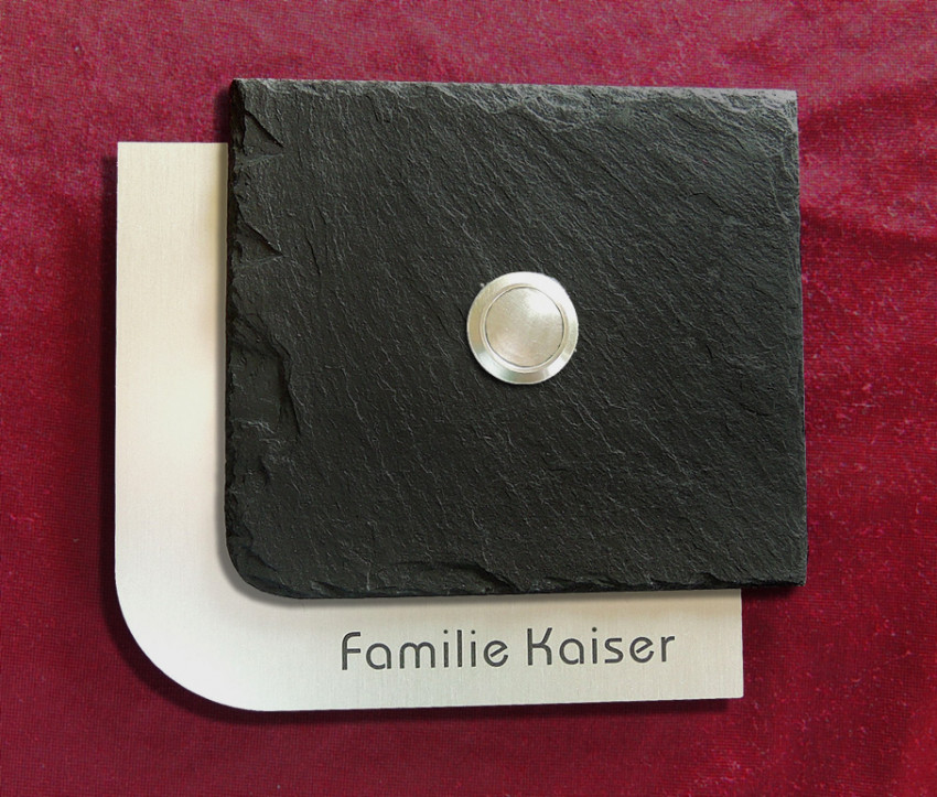 Schiefer,Design,klingel,türklingel,hausklingel,taster,led,edelstahl