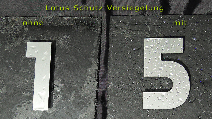 10 RESIDENZ H Design Hausnummer mit Schiefer Bürst-Satiniert