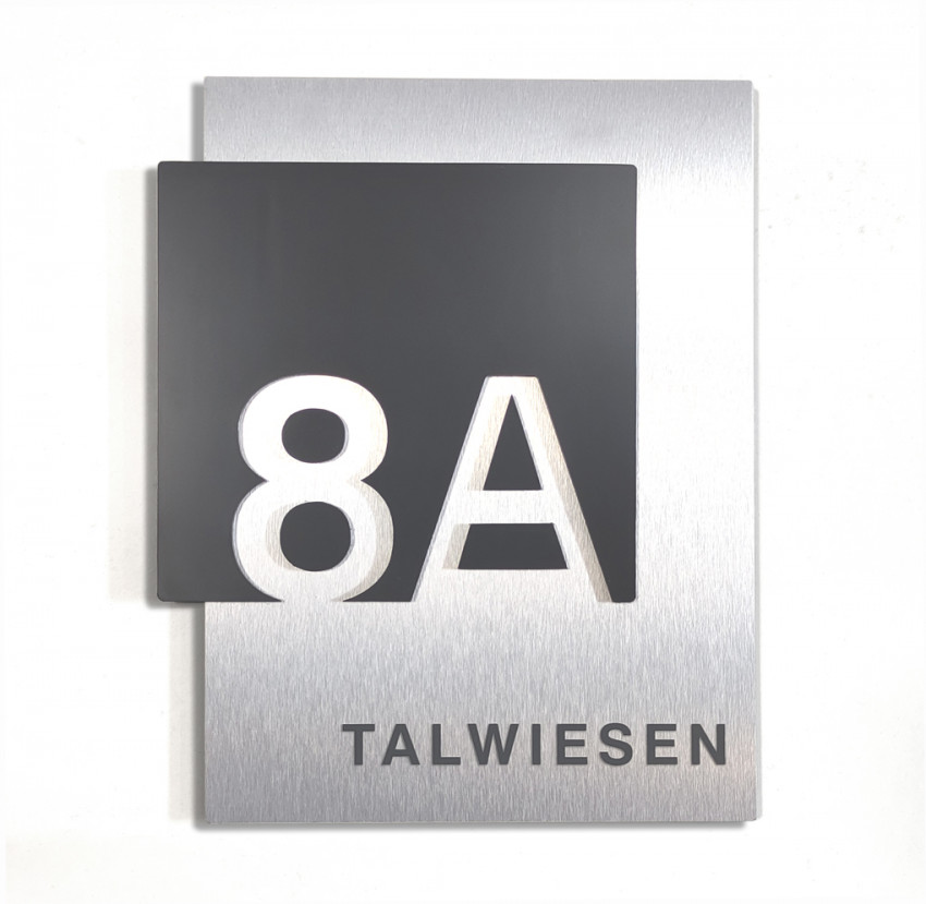 8a, Rostfrei, Hausnummer, Edelstahl, gebürstet, Silber, Anthrazit, Design, Haltbar, Sehr Gut,