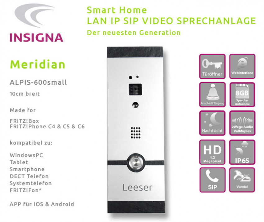 SIP, IP, LAN, WLAN, FRITZBOX, VIDEO-Srechanlage, ALP600-IS