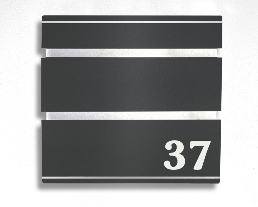 Prime22, NAME,Edelstahl,Anthrazit,Beschriftung,Seitlich, Wetterfest, Test, Sehr gut