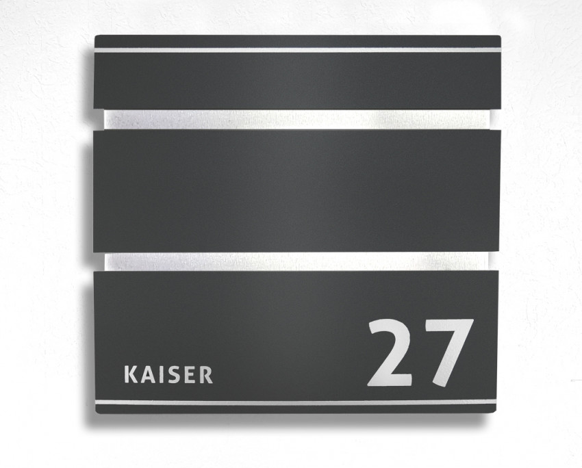 Prime22, Nummer,Edelstahl,Anthrazit,Beschriftung,Seitlich, Test, Sehr gut
