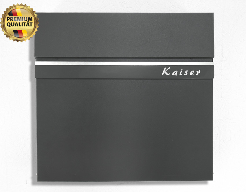 Zeitungfach, Anthrazit, RAL 7016, Briefkasten, Schiefer, Wandbriefkasten, Wasserdicht, Postkasten