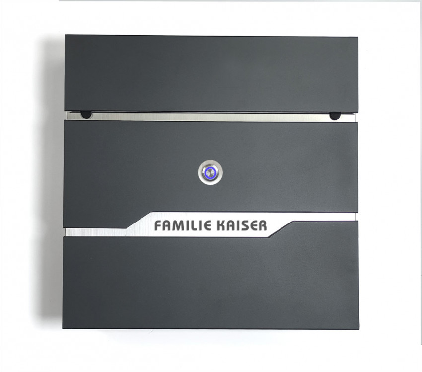 Prime55, Zeitungfach, Anthrazit, mit Hausnummer, Briefkasten, Schiefer, Wandbriefkasten, Wasserdicht,