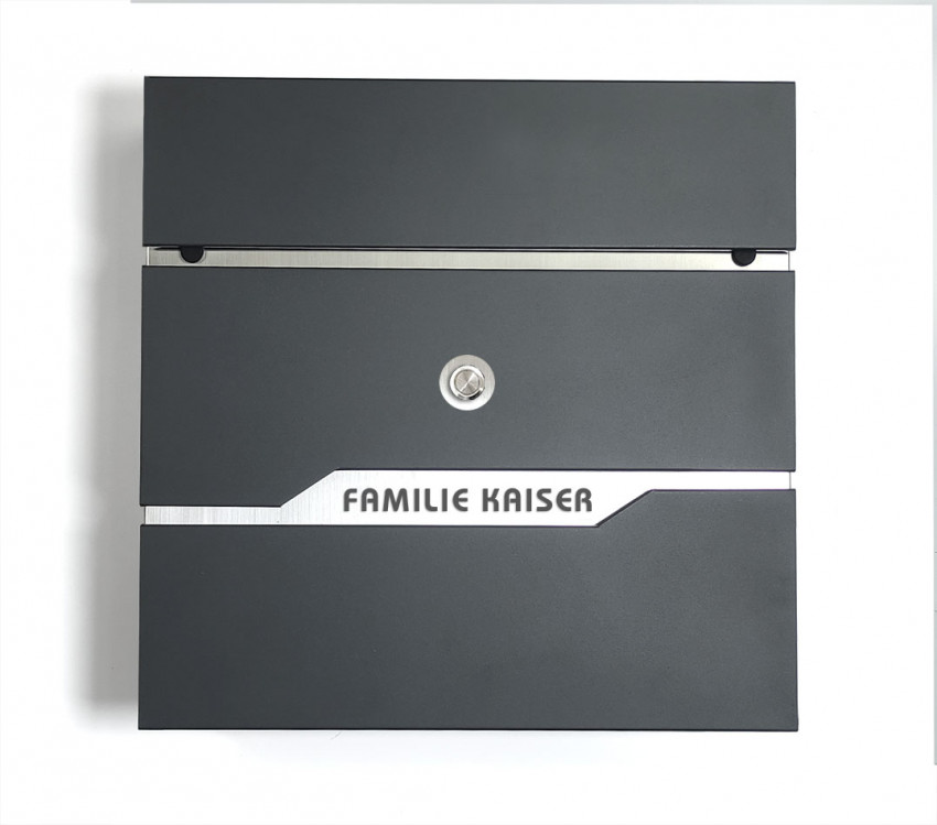 Prime55, Klingel,mit,Anthrazit,Edelstahl, Briefkasten, Wand-briefkasten, Wetterfest RAL, 7016, Briefkasten, Postkasten