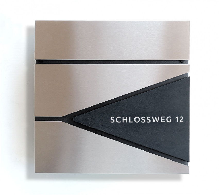 Postkasten, mit Hausnummer, Briefkasten,  Zeitungfach, Anthrazit, Wasserdicht