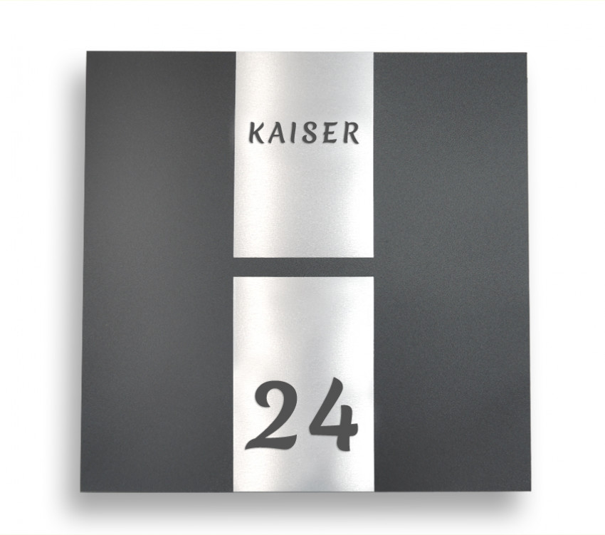 Quadra 2, mit Zeitungfach, Anthrazit, RAL 7016, Briefkasten, Schiefer, Wandbriefkasten, Wetterfest, Test, Sehr gut,Ral7016