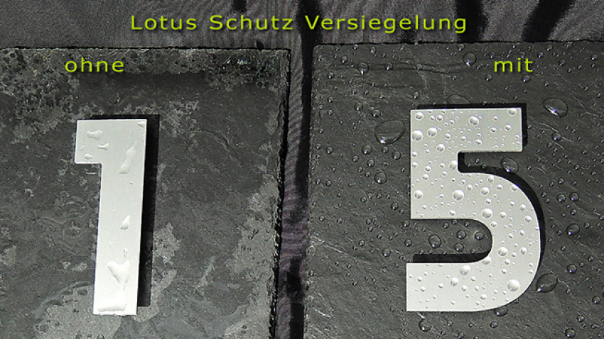 19 WAVE Design Hausnummer mit Schiefer BürstSatiniert