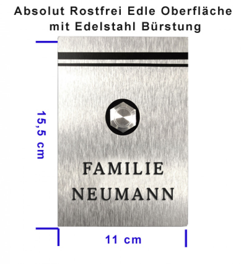 004S Insigna XL DESIGN FUNKKLINGEL GEBÜRSTET 400m KABELLOS TEST 1,2 - AKTION