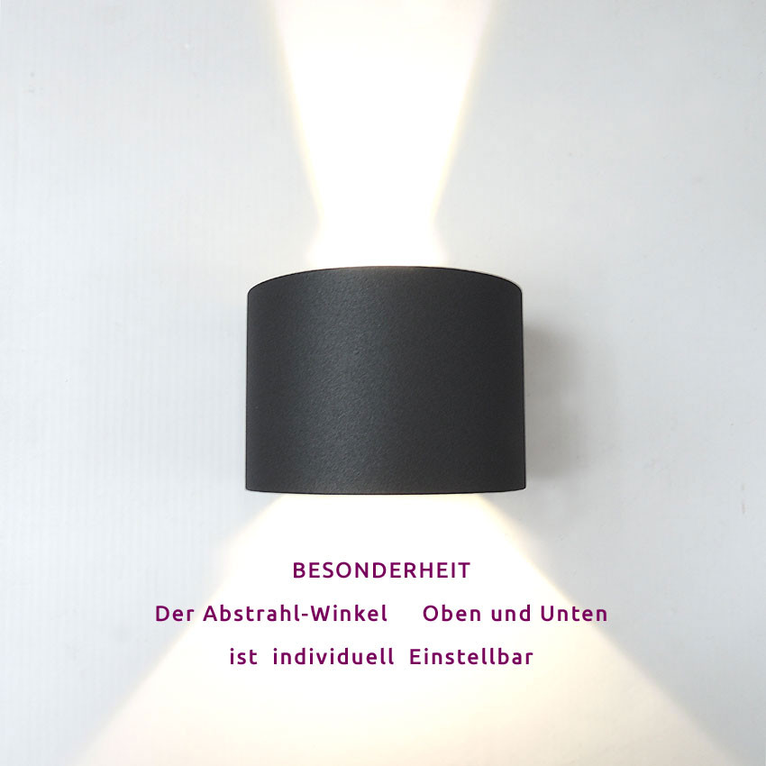 Anthrazit, silber COB,LED, Wandleuchte,schiefer, LEUCHTE, LAMPE, silber,Design,down