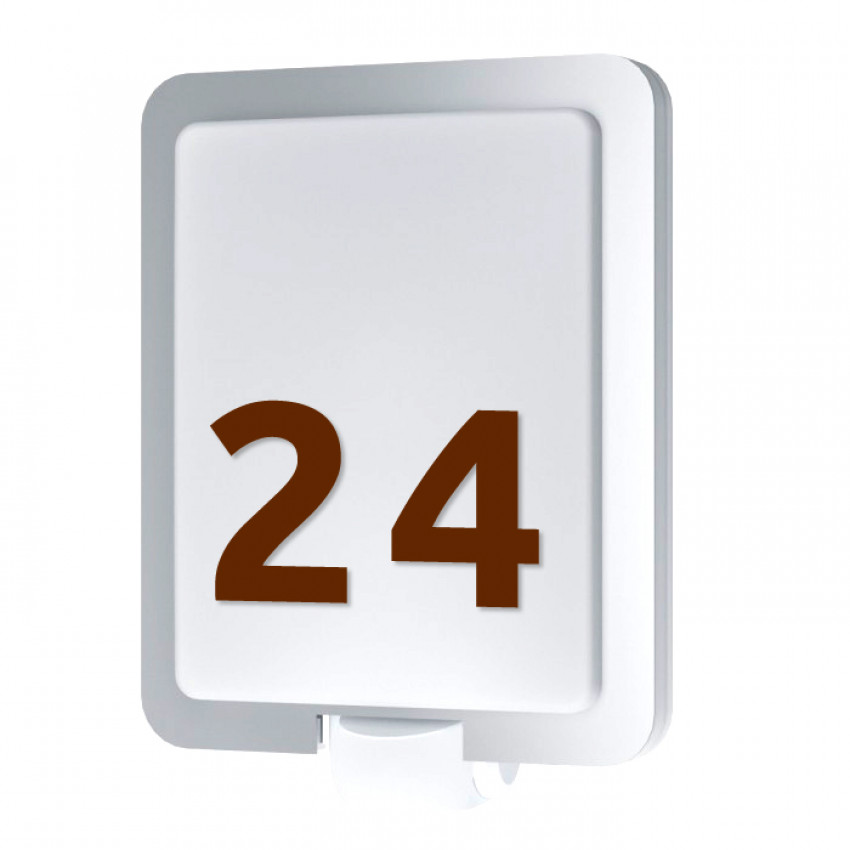 mit, Bewegungssensor, Hausnummer-Leuchte, LED, DESIGN, mit HAUSNUMMER, LEUCHTE,braun, e27,
