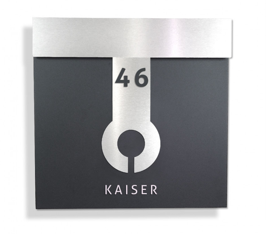 mit Hausnummer,Zeitungfach, RAL 7016, Briefkasten, Acryl, Wandbriefkasten, Wetterfestt,DESIGN, kio times