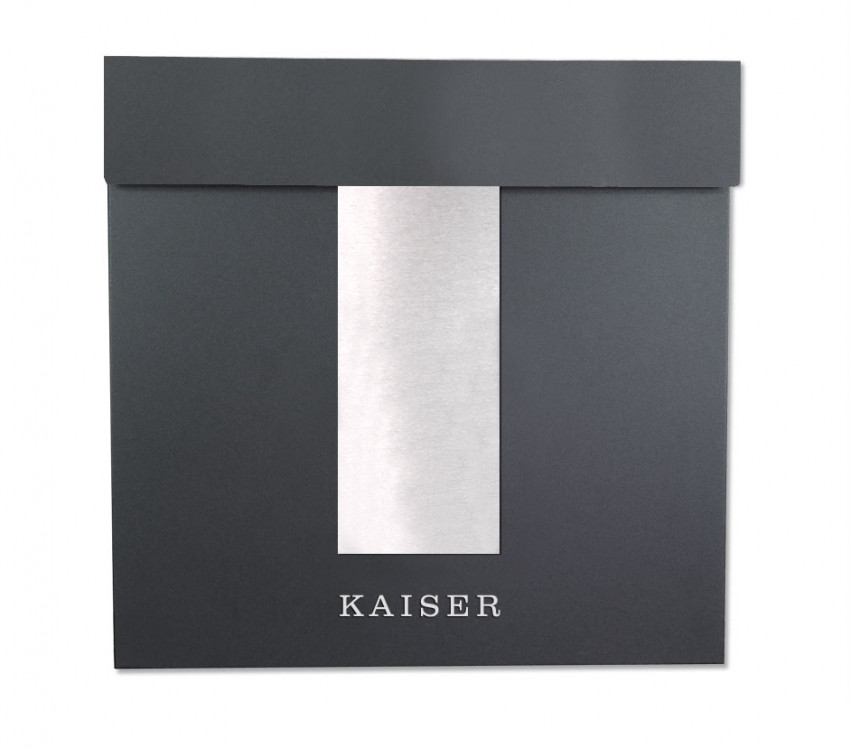 OMEGA 4, Silber, DESIGN, Edelstahl, 7016, Briefkasten, gebürstet,Wandbriefkasten,