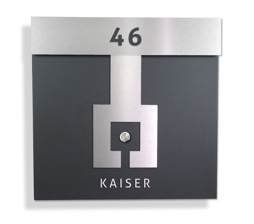 Zeitungfach, Anthrazit, RAL, 7016, Briefkasten, Schiefer, Wandbriefkasten, Wasserdicht, Postkasten