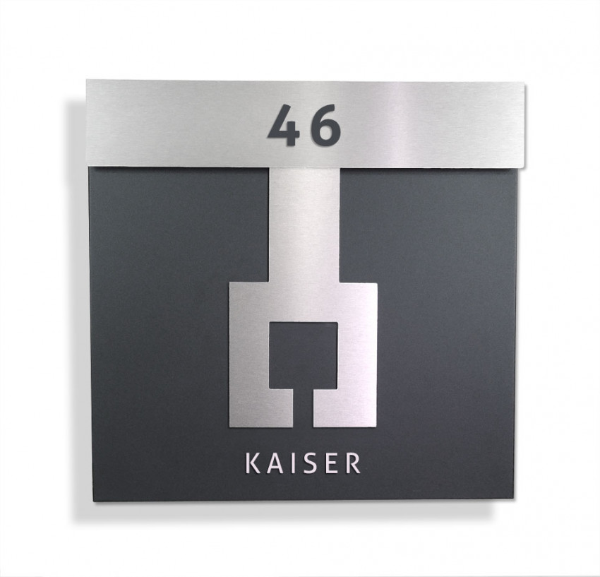 Zeitungfach, Anthrazit, mit Hausnummer, Briefkasten, Schiefer, Wandbriefkasten, Wasserdicht,