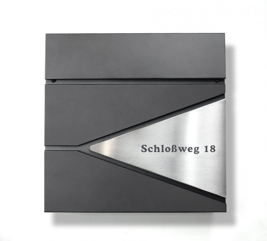 Anthrazit, mit Edelstahl, RAL7016, Briefkasten, Wandbriefkasten, Wasserdicht, Postkasten, Test, sehr gut